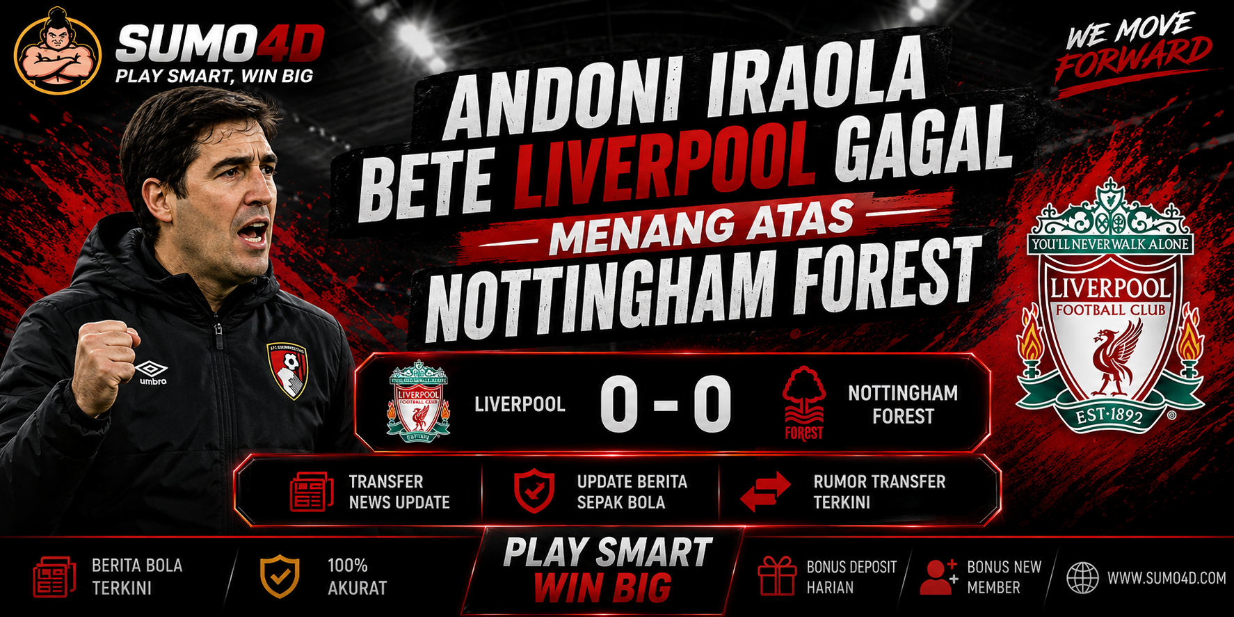 Andoni Iraola Bete Liverpool Gagal Menang atas Nottingham Forest
