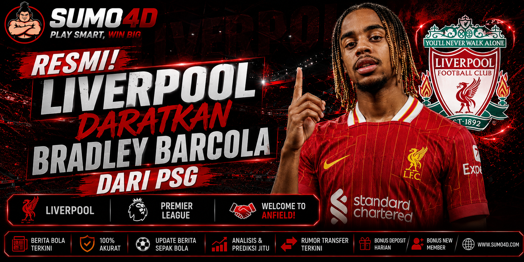 Resmi! Liverpool Daratkan Bradley Barcola dari PSG