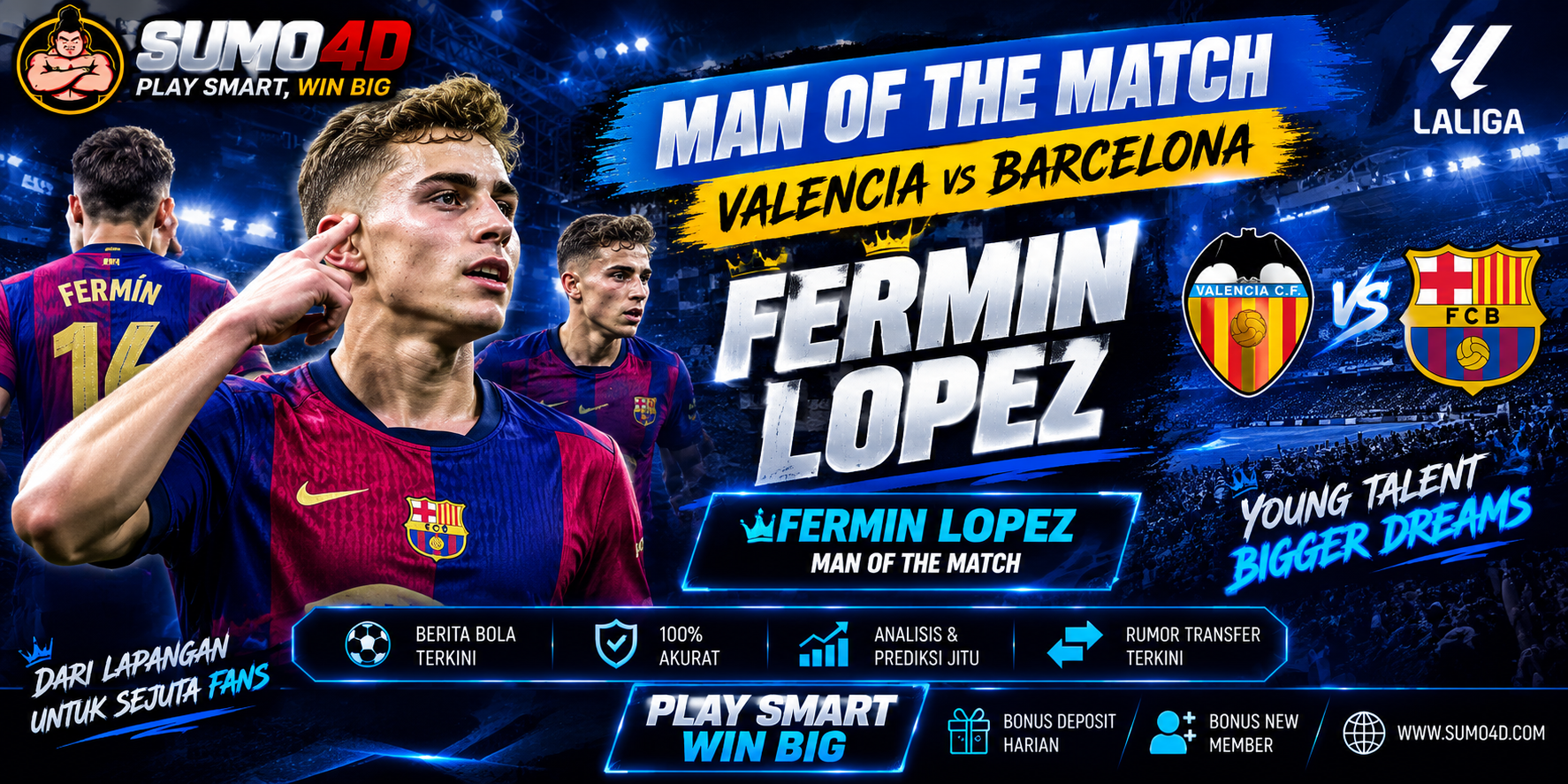 Man of the Match Valencia vs Barcelona: Fermin Lopez